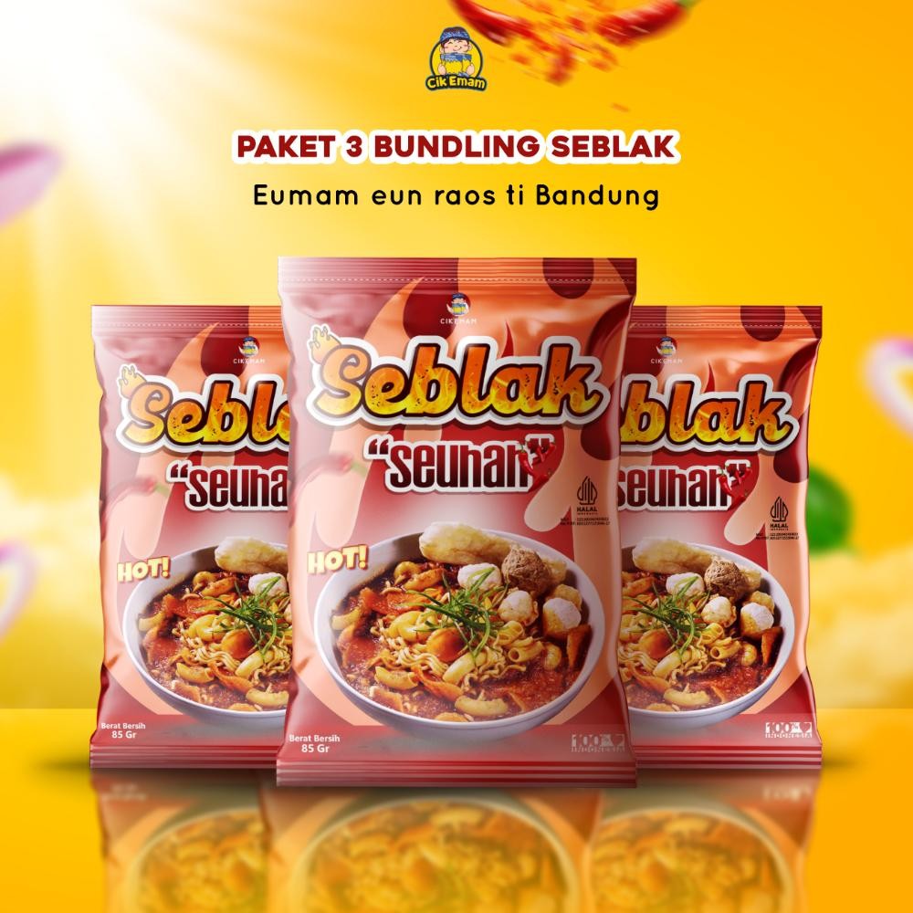 

READY STOK CikEmam Paket Seblak (3 Pcs) - Makanan Khas Bandung Instan - Pedes Gurih Cikemam Seblak Bandung Siap kirim
