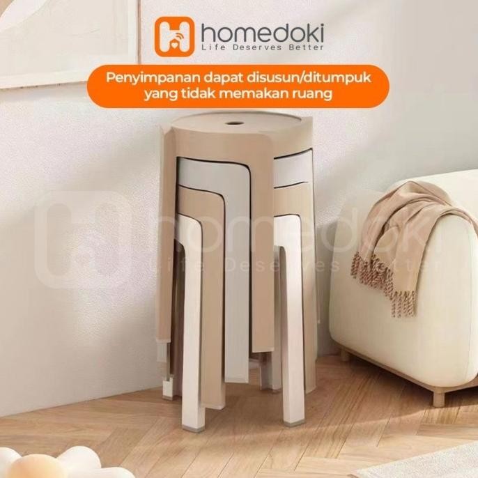 Homedoki Kursi Plastik / Kursi Makan / Kursi Bulat / Kursi Lesehan Original