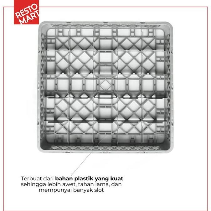 Rak Gelas / Keranjang Gelas 25 Lubang / 25 Compartment Glass Rack Restomart Plastik (2835035) (F12) 