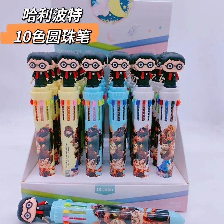 

36Pcs Miniso Harry Potter Cartoon Doll 6/8/10 Colors Ballpoint Pen Cute Gel Pen Student Anime Supplies Stationery Wholesale Gift