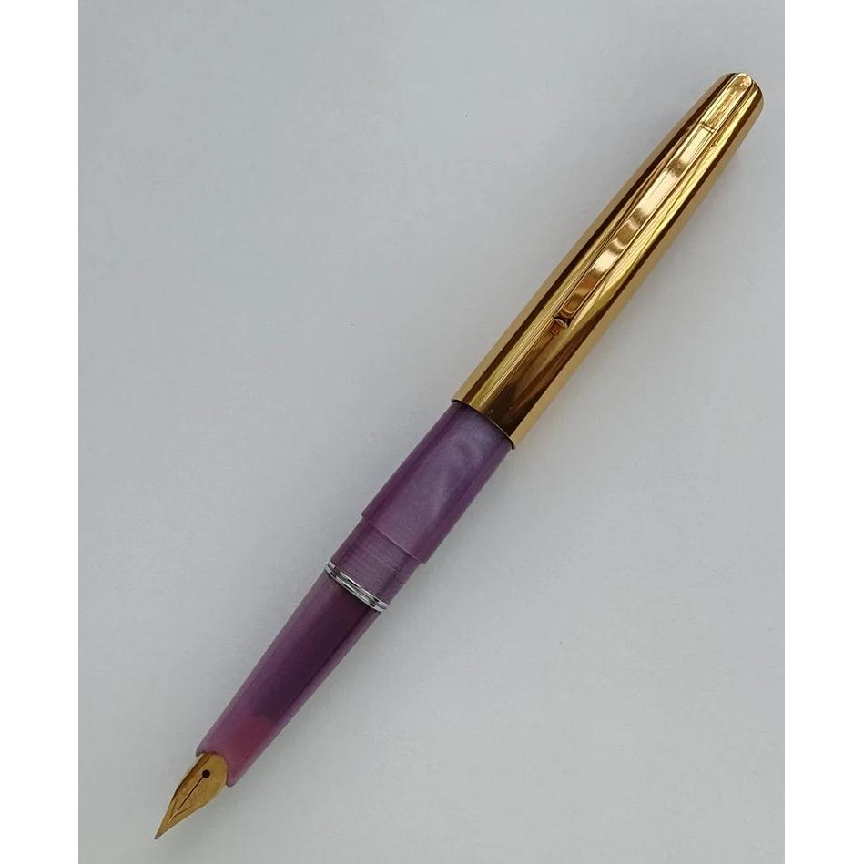 

Original Japan Swan Pocket Fountain Pen Iridium Gold F 0.5Mm Nib Light Blue Fluorescent Pens For Writing Stationery,Purple