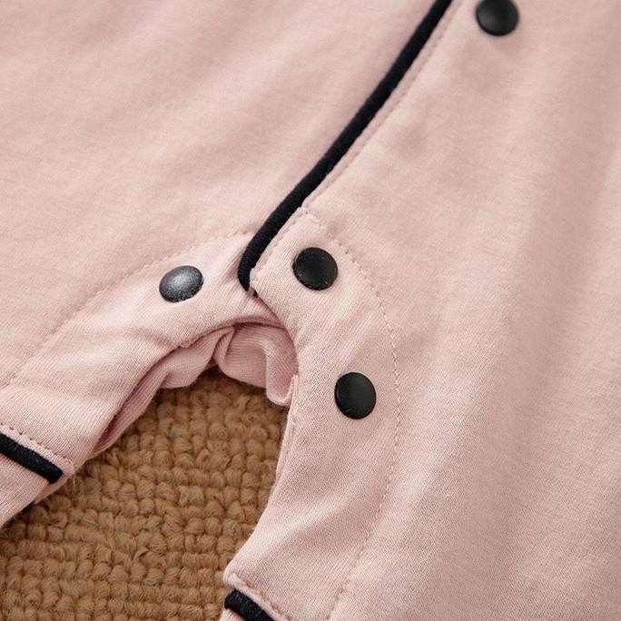 Jumper Newborn bayi Perempuan dan Laki-Laki kembar lengan pendek / baju polos bahan katun usia 0-18 