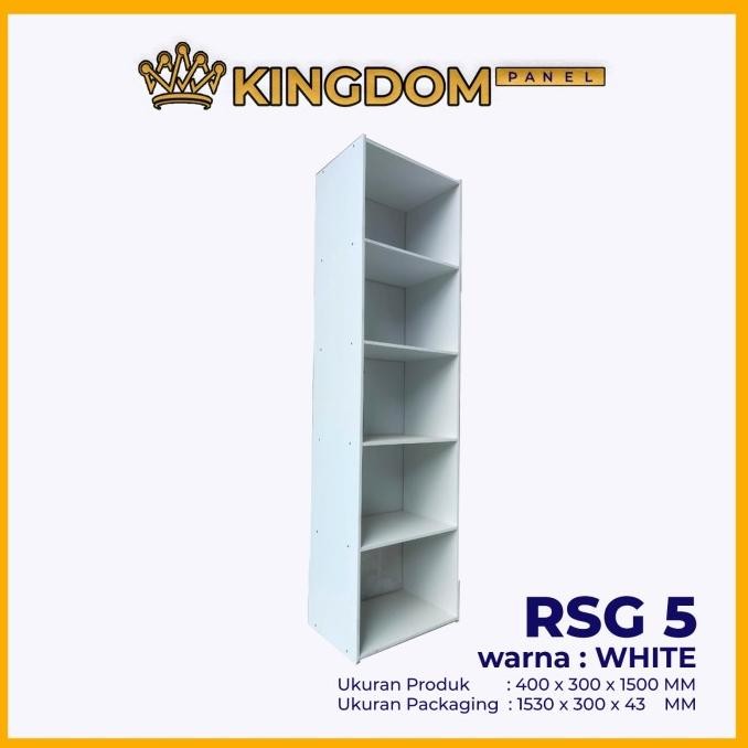 RAK BUKU KAYU SUSUN 5 SERBAGUNA