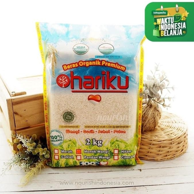 

Ready Hariku, Organic White Rice Mentik Wangi 2 kg (Beras Putih Organik)