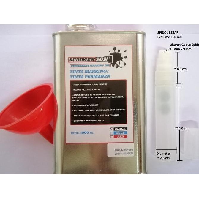 

Ready Tinta spidol permanen Summerson 1 liter. Tinta Permanent Marking atau Tinta Karung