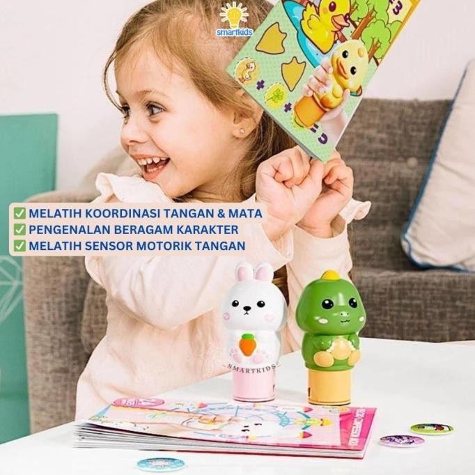 

ready Velcro Mold Stempel Cap Sticker Reusable Magic Seal Stamp Refill Stiker Mainan Anak karakter lucu Hadiah Edukasi Anak murah
