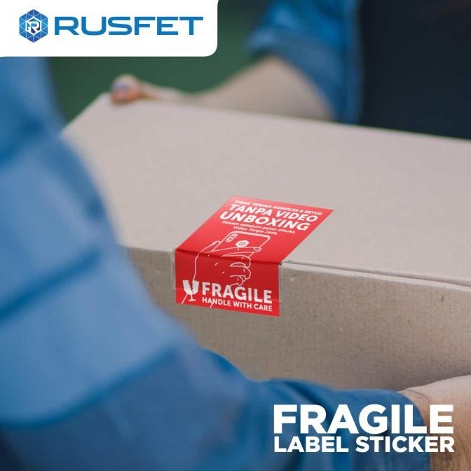 

ready Stiker Unboxing 7x5cm Fragile Sticker Label Video Unboxing Per Roll murah