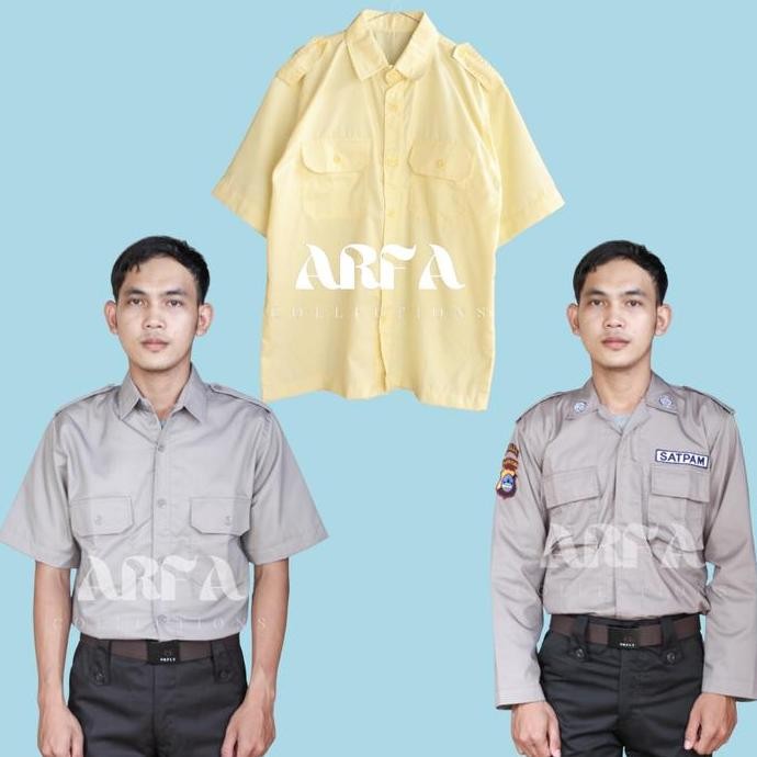 Siap Kirim 1 Stel BAJU PDH PDL Coklat Cream Sragam Security Paket Atasan Bawahan Scurity Setelan Bar