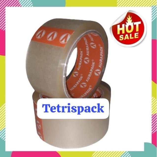 

ready lakban bening aurapack 45mm x70 meter isi 6 murah