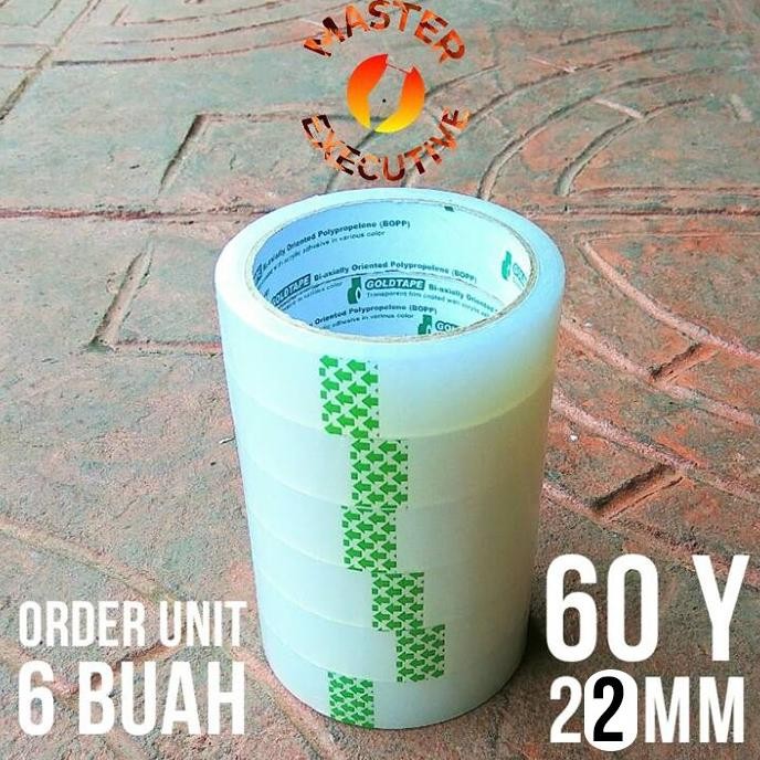

ready Goldtape Lakban / Solasi / Solatip / OPP 1 inch Bening 24 mm x 60 Y murah