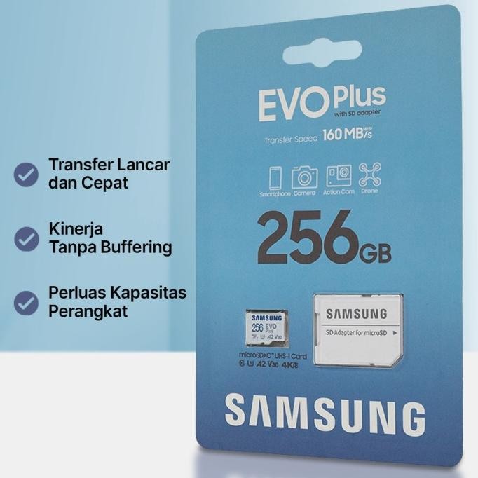 Micro SD Samsung Evo Plus 256gb Memory HP SDXC 256 gb UHS-I Card