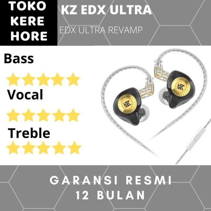 TERMURAH - KZ EDX Ultra Basshead Earphone with Mic IEM