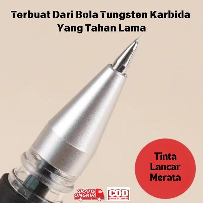 

tyS (BISA COD) 50 pcs Pena Tanda Tangan Ujian, Pena Gel, Pena Khusus Siswa, Tinta Hitam Biru Merah, Siswa 0.5Mm Sederhana Bolpen Plastik Pulpen Bulpen Stationery al at tulis kapur