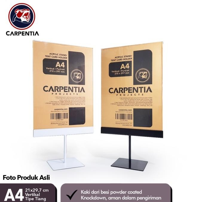 

tyS Carpentia Stand Akrilik Kaki Besi /Tiang A4 Vertikal 21x29,7cm /Brosur