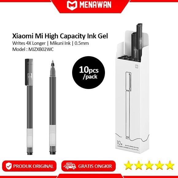 

tyS Xiaomi Mi High Capacity Ink Pen Gel Mikuni Ink Pulpen Pena Pack 10 Pcs