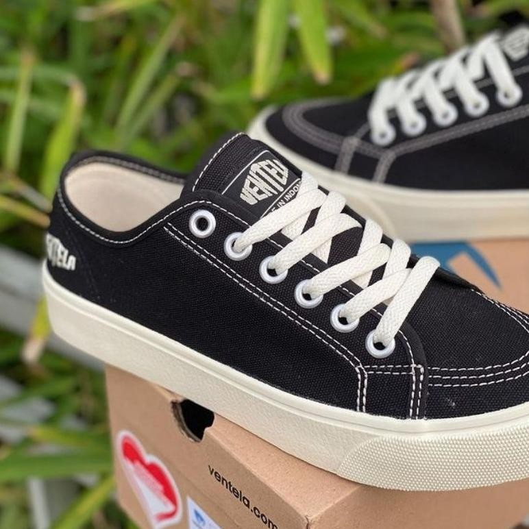 Ventela Alpha Low Black Natural [Original] Sneakers Kasual Pria Wanita Sepatu Vantela Murah