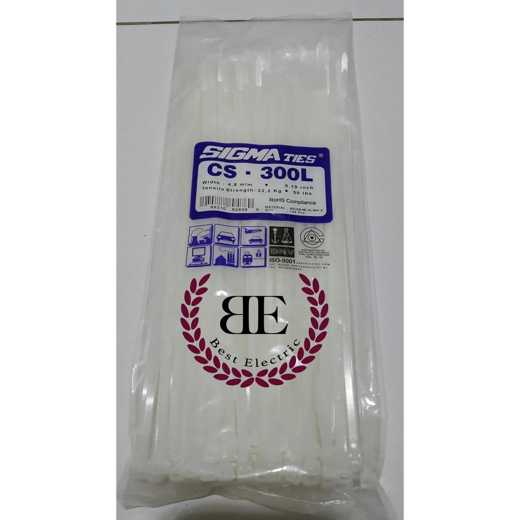 

tyS Kabel Ties / Kabel Tis / Cable Tie CS 300 L Putih 30 cm SIGMA CS300L