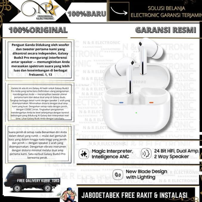 SAMSUNG GALAXY BUDS 3 PRO - GARANSI RESMI SEIN 100% SEGEL ORIGINAL - 24 BIT HIFI 2 WAY SPEAKER - GAL
