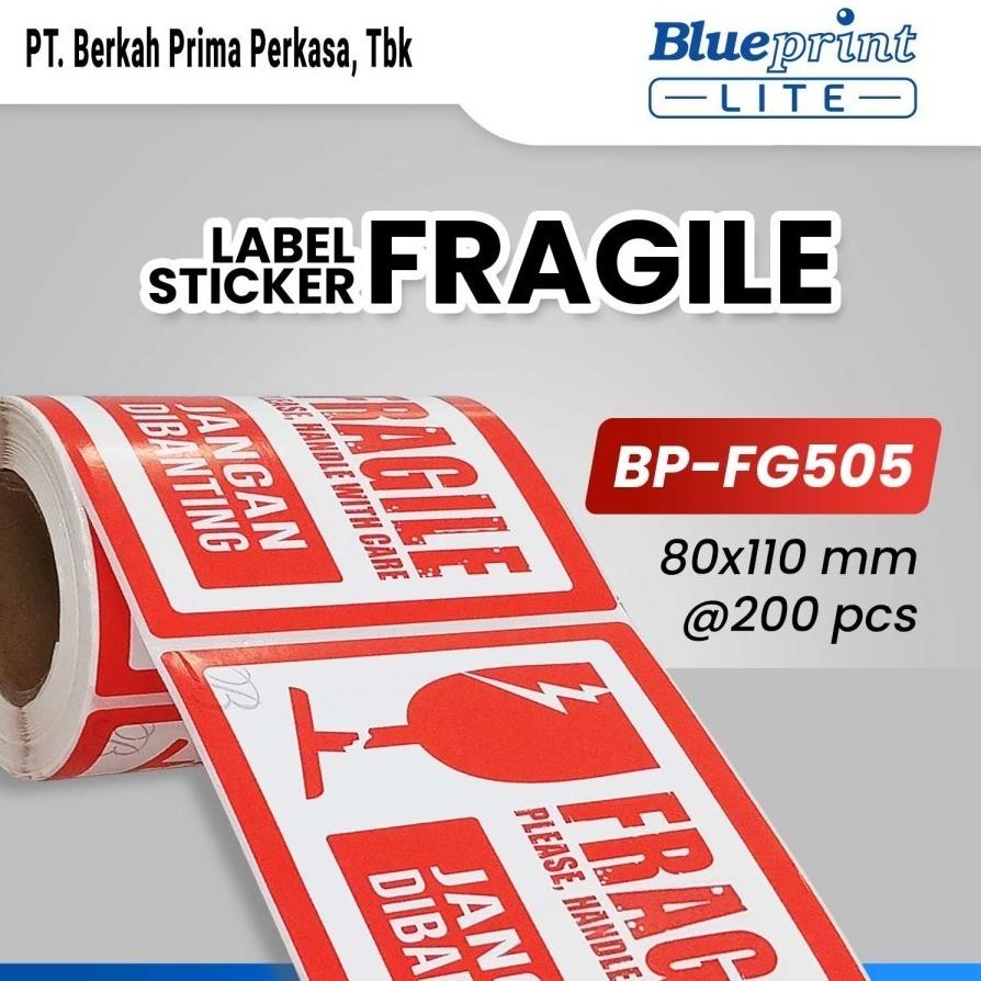 

Label Sticker Unboxing Fragile BLUEPRINT 70x50 mm murah