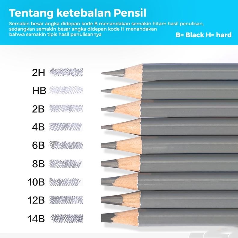 

Nusign Sketch Pencil Set / Pensil Sketsa isi 16 Berbagai Ketebalan Non Toxic NS732 murah