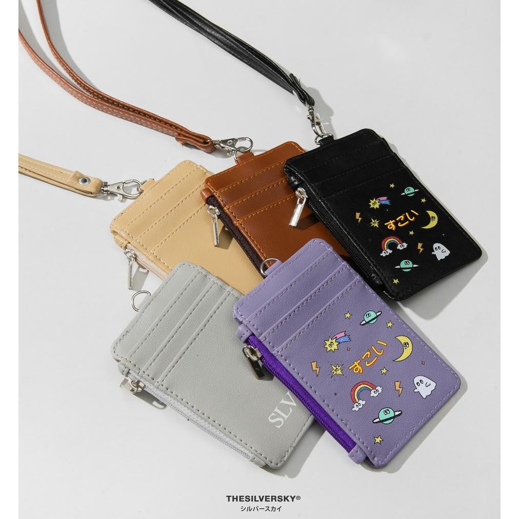 

baru !!! Thesilversky Lanyard Name Tag ID Card Kulit Premium