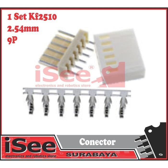 Straight foot KF2510 9P 2.54mm Pin Header white Housing Connector 9 p