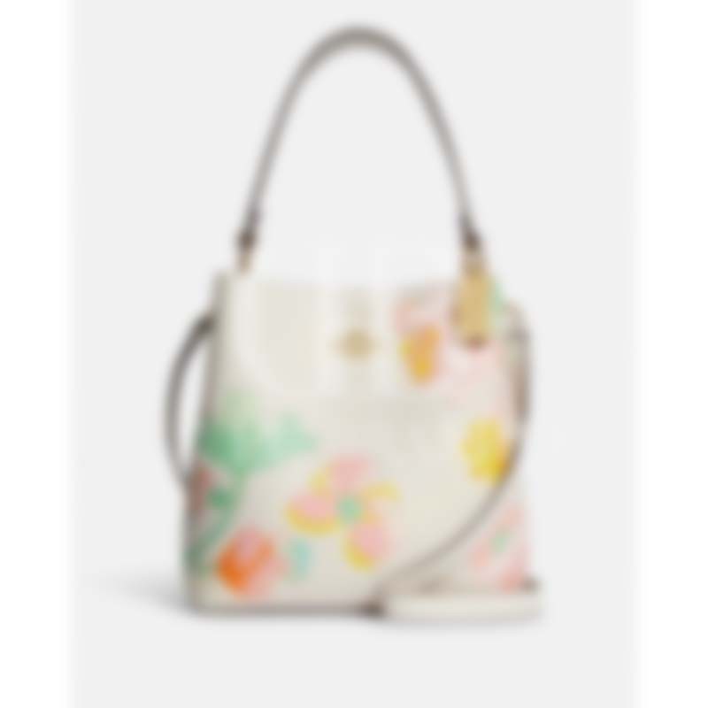Town Bucket Bag With Dreamy Land Floral Print (C 8609)