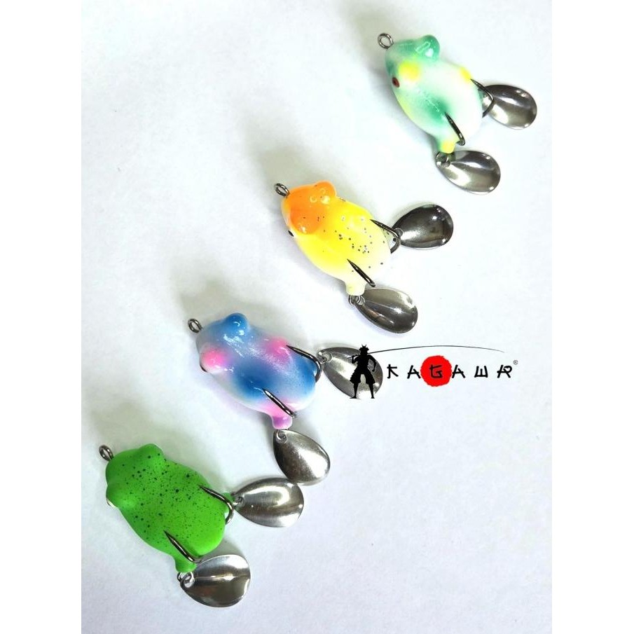 Umpan Kodok soft baitKaret ikan Gabus tomang double spinner ukuran 4gr 3,5cm