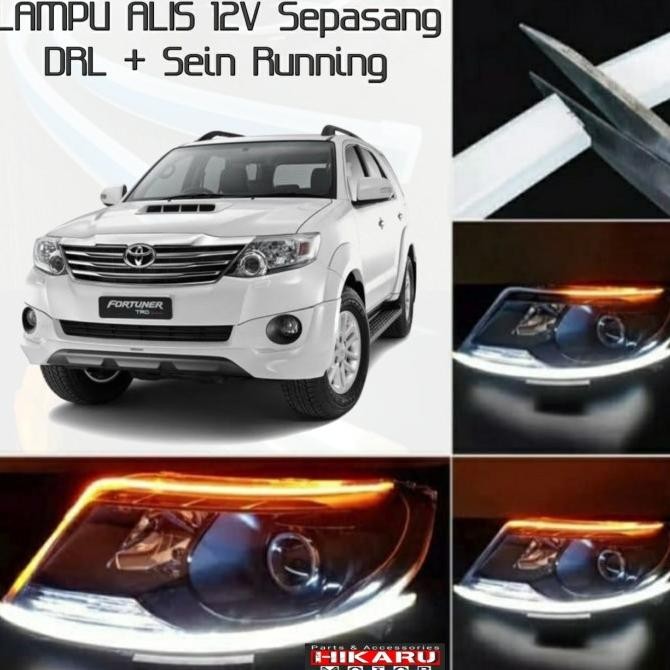 New Lampu Alis Mobil Toyota FORTUNER LED DRL Sein Running Headlamp 2pcs