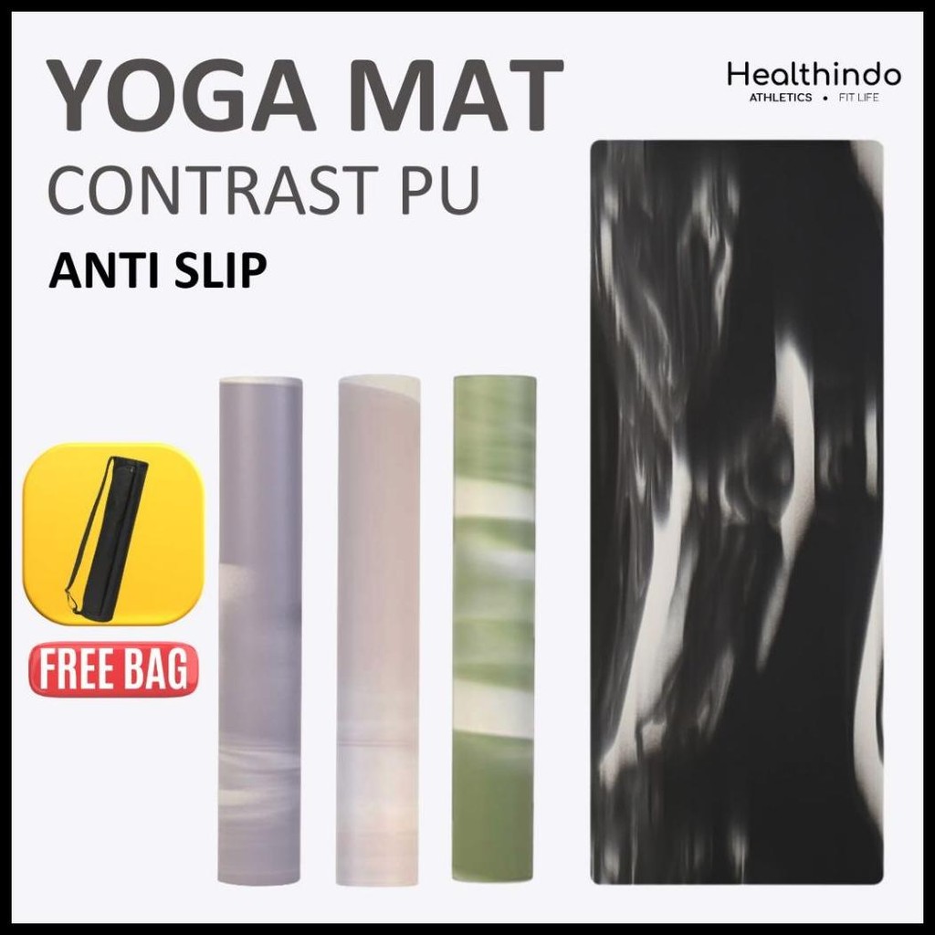 HEALTHINDO - MATRAS YOGA PU RUBBER | CONTRAST MARBLE ANTI SLIP