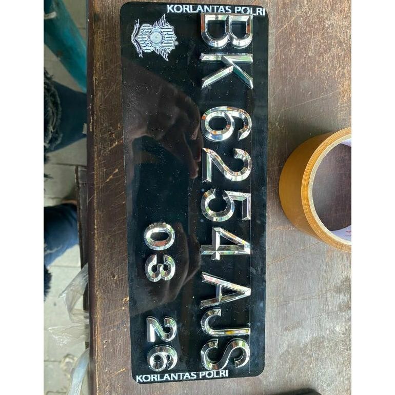 Plat Nomor Timbul Motor Diamond Chrome