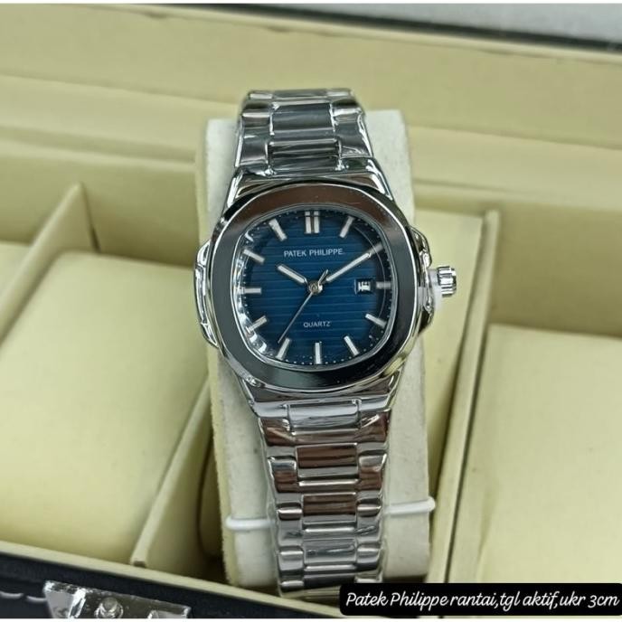 READY STOCK [NEW] JAM TANGAN WANITA PATEK PHILIP AAA+ TANGAL AKTIF RANTAI STEINLESS 