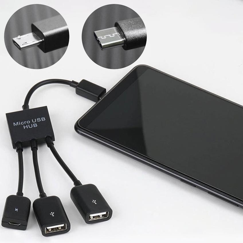 Premium 3in1 Micro USB Hub OTG Multifunction + Charge Kabel Otg Micro 3 Port Usb Female High Quality