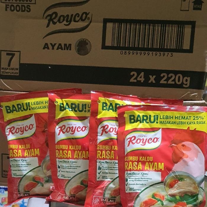 

Paket Hemat Royco 4X220 Gr Penambah Rasa Masakan Soup Kaldu Ayam Msg Instan Jamur Kuah