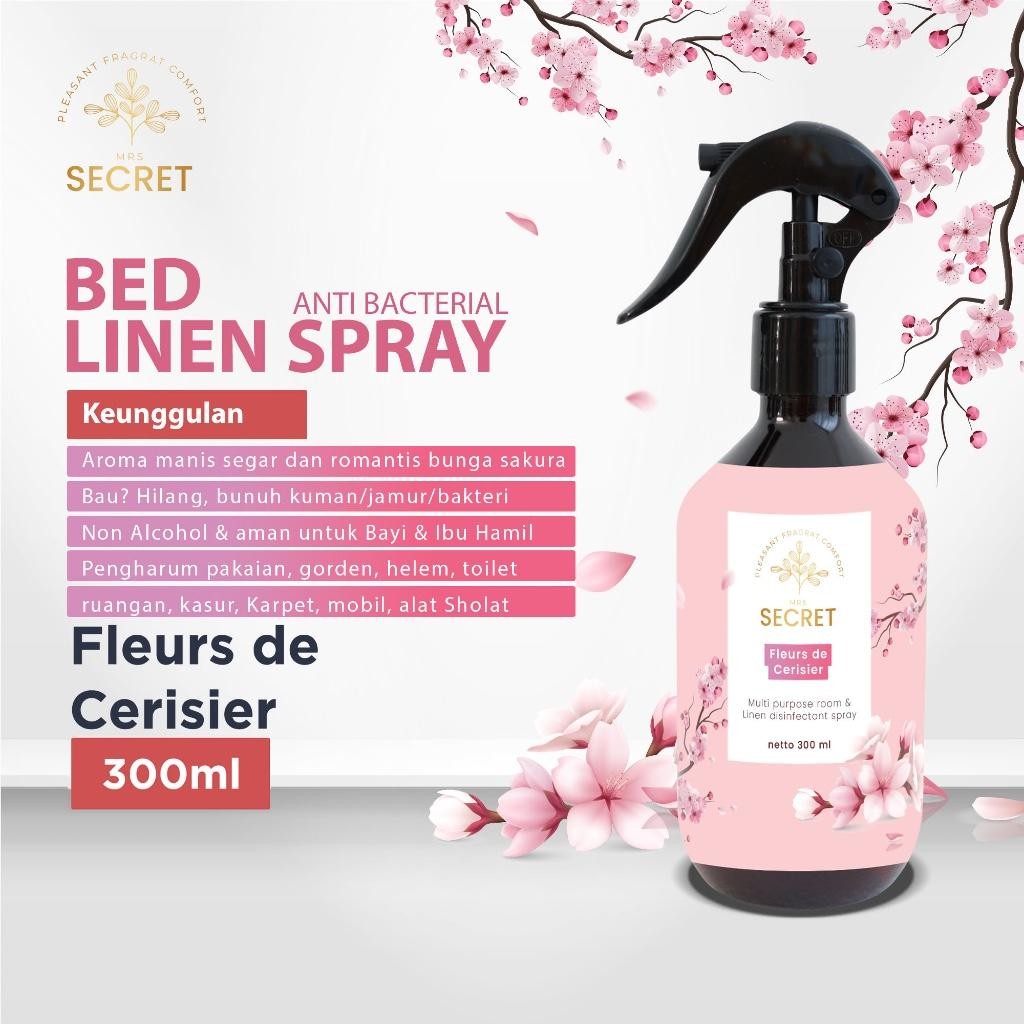 NEW PRODUCT MRS SECRET - LUXURY ROOM & LINEN SPRAY ANTIBACTERIAL 300 ML | PENGHARUM RUANGAN, KASUR, 