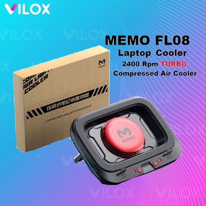 Memo Fl08 Pendingin Laptop Macbook Air Pro Cooling Cooler Pad 2400Rpm New Stok