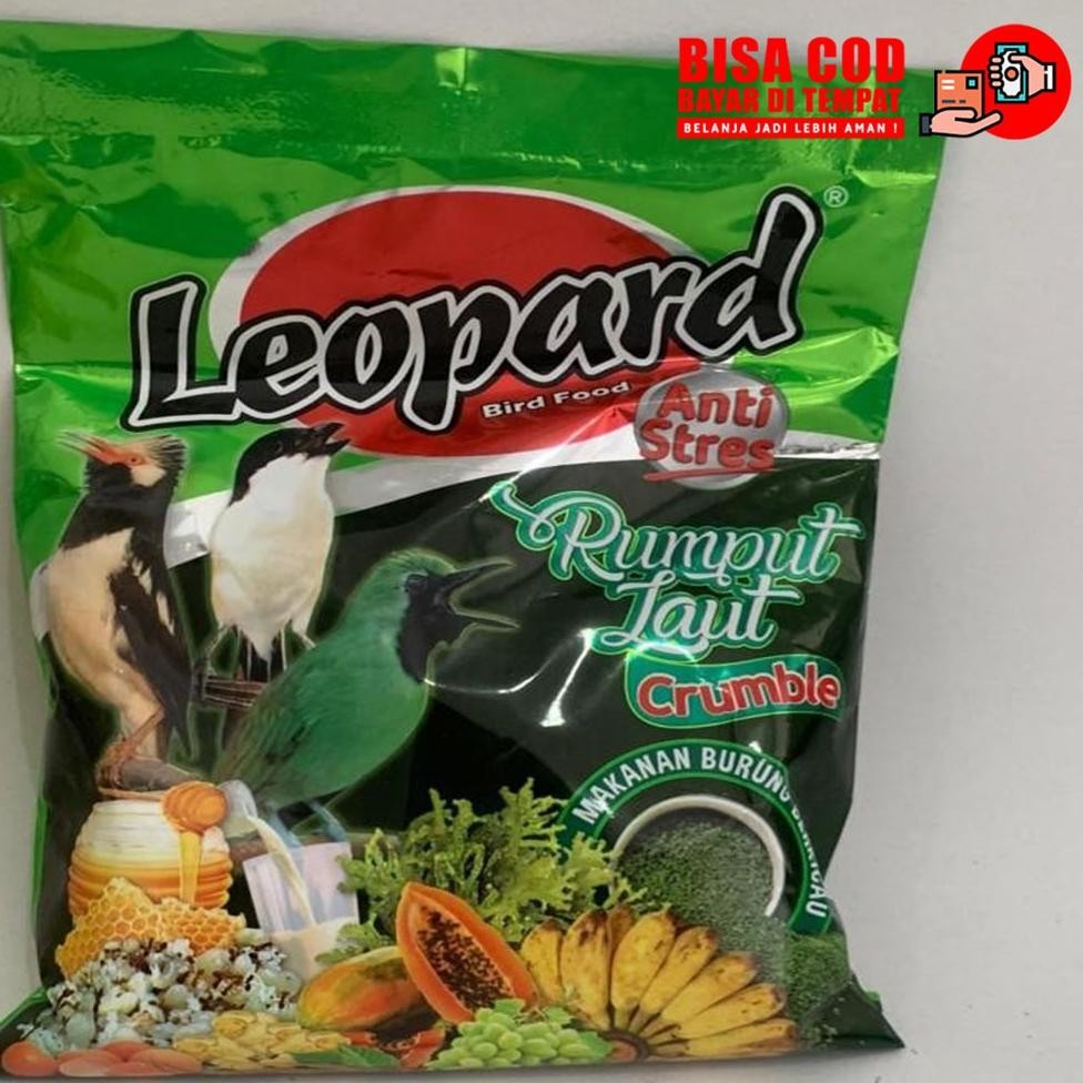 Er-6 Voer Leopard Hijau Kasar Crumble Pakan Makanan Voer Burung Kecil Prenjak Ciblek Pleci Tledekan 