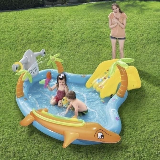 KOLAM RENANG KARET ANAK JUMBO PEROSOTAN OUTDOOR POOL ACTIVITY