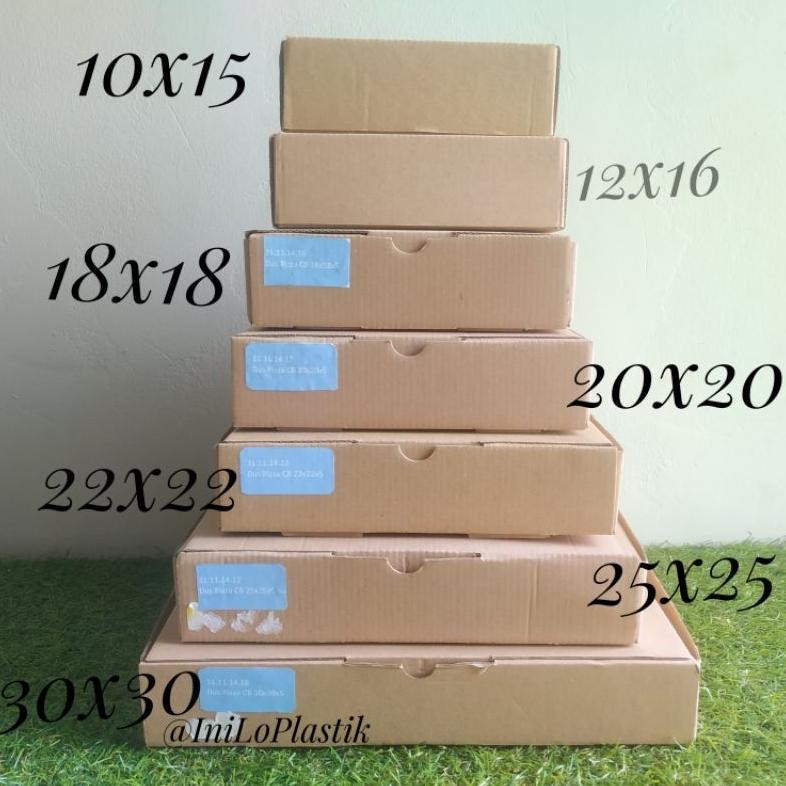 

Cod @100Pcs Box Kardus Kotak Pizza Roti Kue Brownies 25X25X5 / Box Die Cut Viral