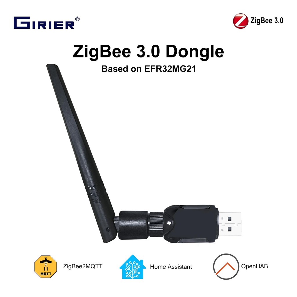 Girier Zigbee 3.0 Dongle Usb Gateway, Universal Zigbee Gateway With Antenna Compatible With Home Ass