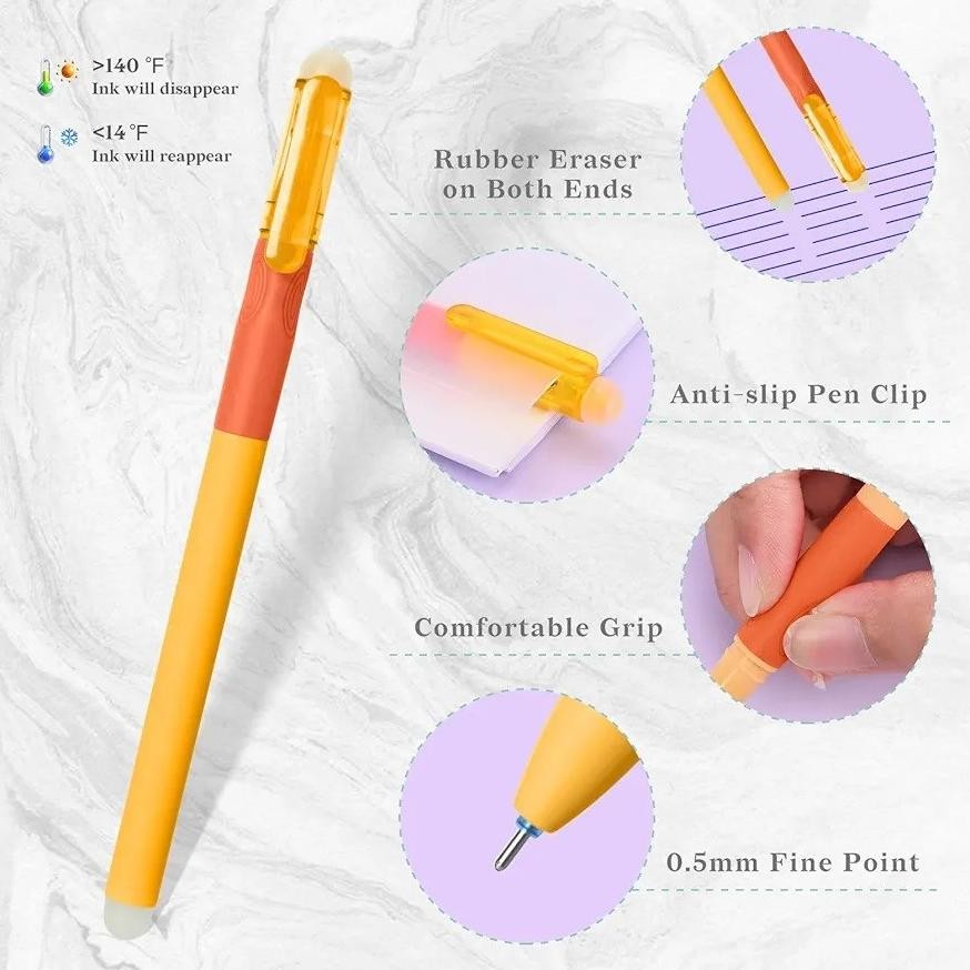 

TGC-1924 Promo Meriah M&G Erasable Gel Pen 0.5mm B7501 Tip Erasable Colorful Pen With Dual Eraser Original Terlaris