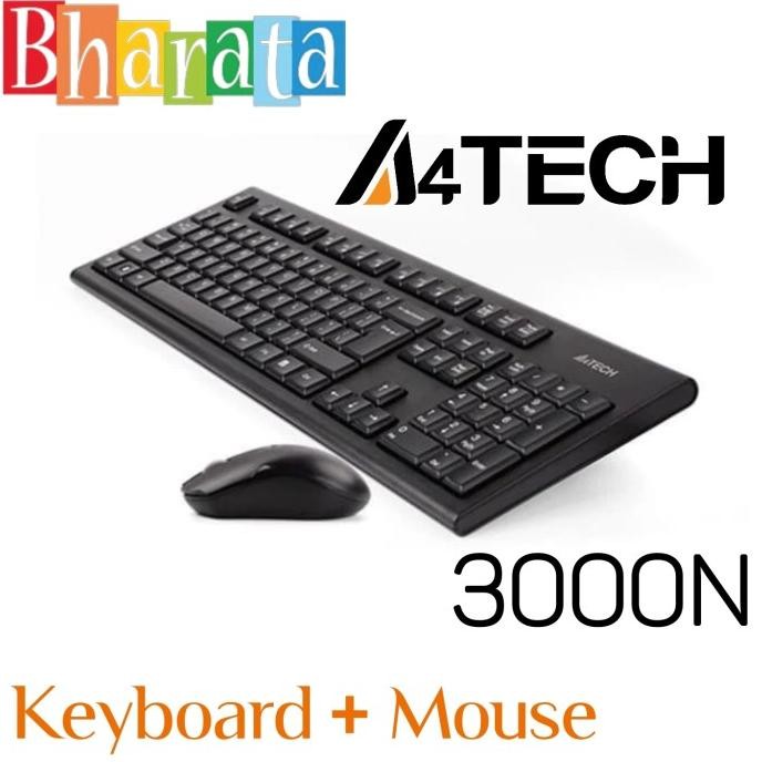 Keyboard Mouse Wireless A4Tech A4 Tech 3000N Combo New Stok