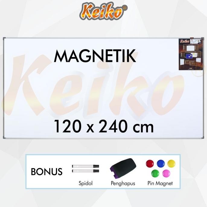 

TERBARU - Papan Tulis Whiteboard Gantung Magnet Single Face Keiko 120 x 240 cm