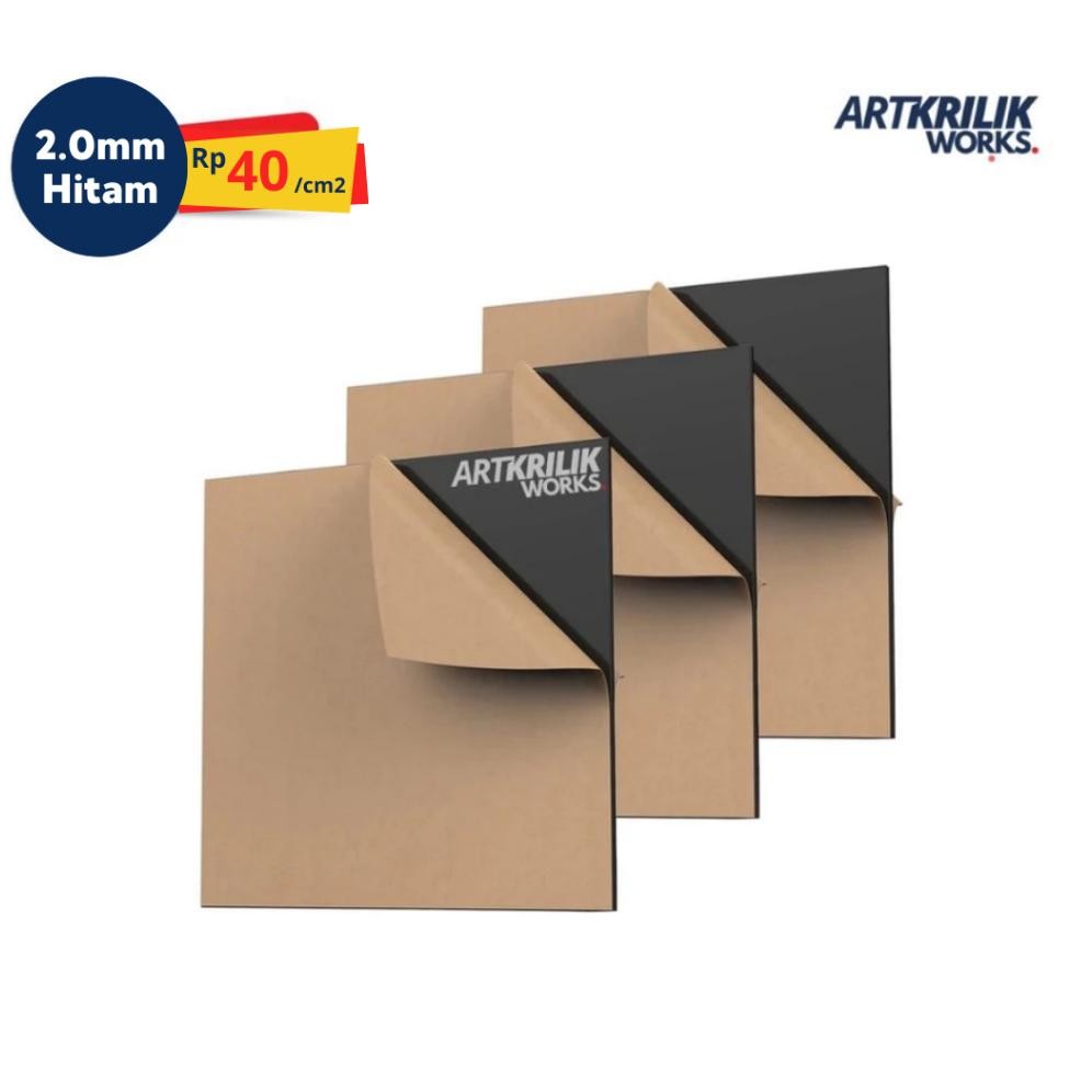 redi AKRILIK LEMBARAN HITAM UKURAN BEBAS | POTONG LASER CUSTOM  | AKRILIK HITAM | 2MM - 3MM - 5MM