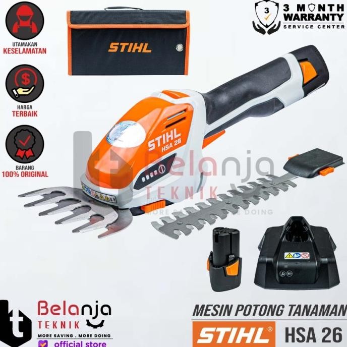 Terlaris Mesin Potong Rumput Gunting Semak Baterai Stihl  Hsa 26 Trimmer Grass Cordless Shear Shrub 