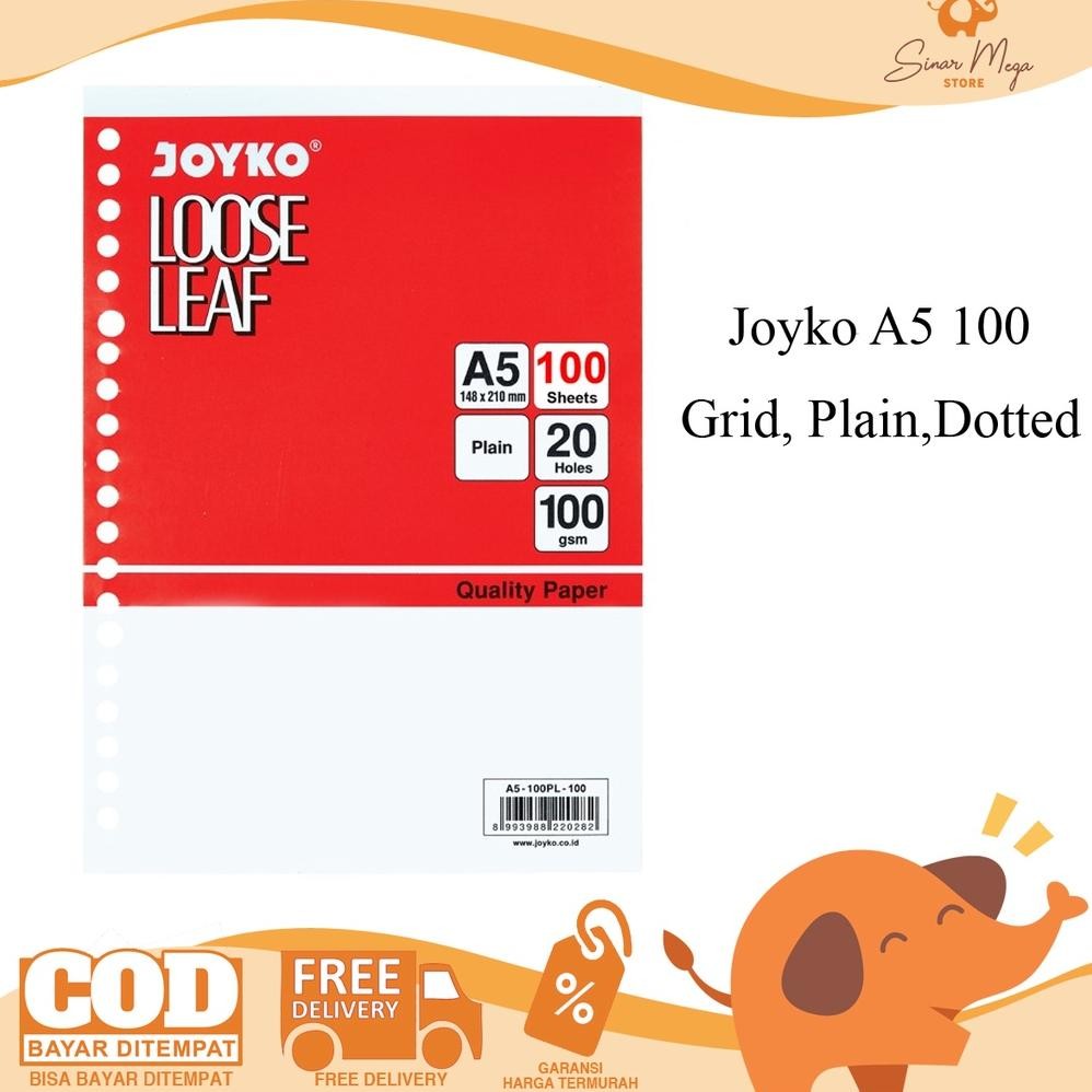 

rwet-23 By05 Joyko Loose Leaf A5 (Blank, Grid & Dotted) 100 Sheets/Lembar / Kertas Isi Ulang Binder Murah Berkualitas Sale