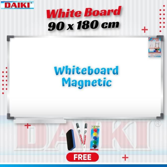 

BEBAS ONGKIR - Whiteboard / Papan Tulis Magnetic DAIKI Uk 90x180 cm
