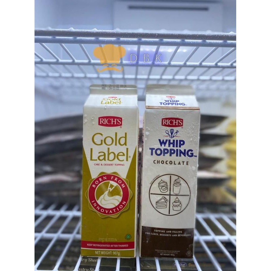 

Sale Rich'S Label Whip Cream Gold Dan Coklat Whipping 907 Gr Topping