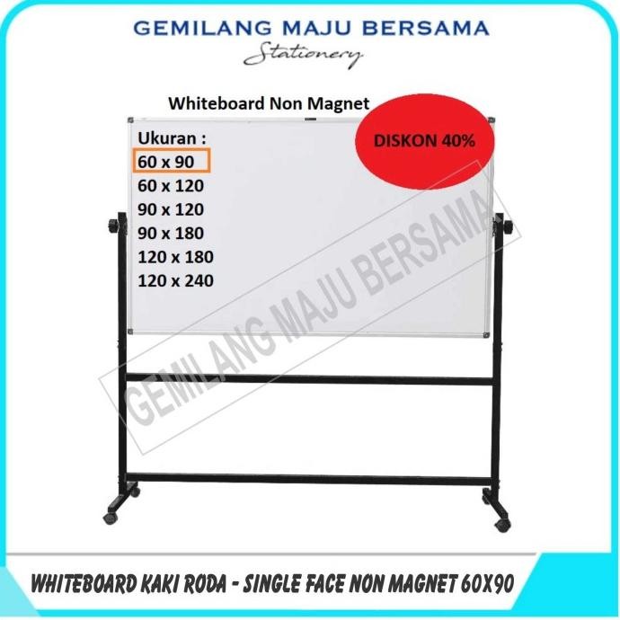 

NEW Whiteboard / Papan Tulis MAXI + Kaki Roda Single Face 60 x 90
