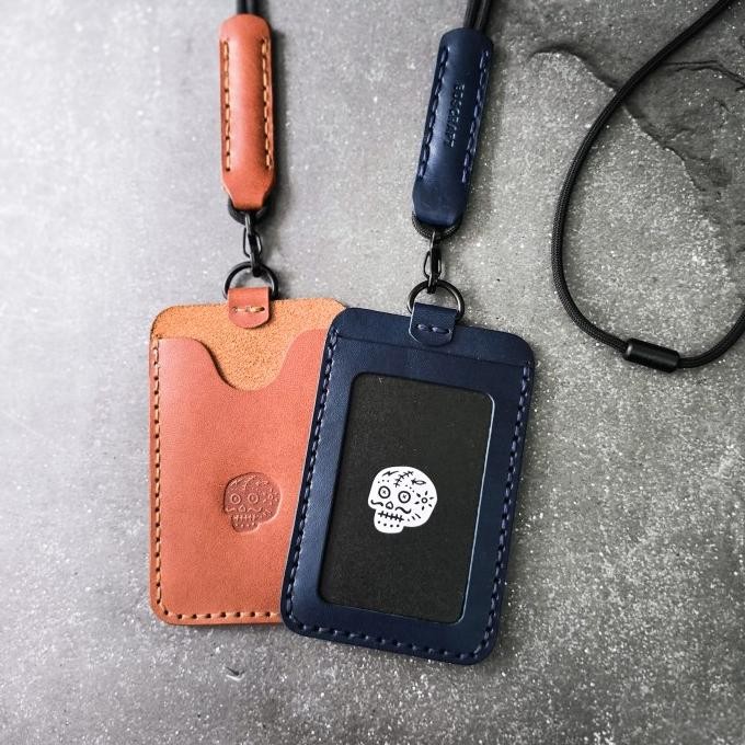 

new !!! BDS JAZZ - Italian Leather Lanyard ID card Holder murah